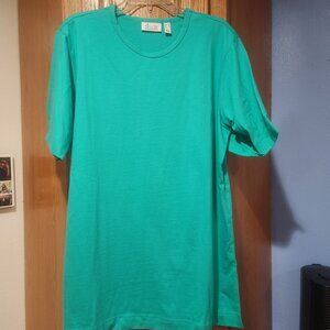 Denim Co Essentials Womens Dressy Everyday Top Medium Size Teal Trendy Tee Shirt